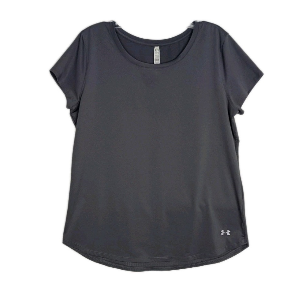 Under Armour Womens Scoop Neck Short Sleeve Top‎ Gray size L